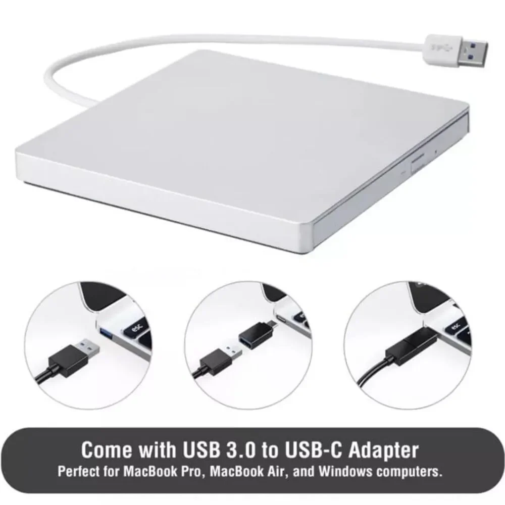 RooFull Optical Drive CD/DVD RW Super Slim Pop Up External